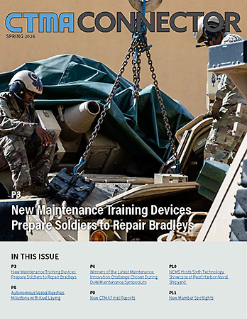 cover page of the 2026 Spring issue of CTMA Connector. The cover features a picture of maintenance equipment and lists out the articles inside the newsletter