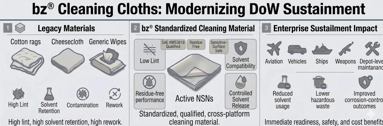 12_bz Cleaning Cloths Modernizing DoD Sustainment Through SAE AMS3819 Qualified Cleaning Materials